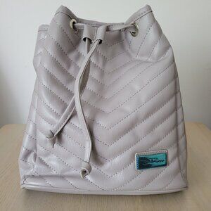 Bella Russo Faux Leather Quilted Backpack Grey